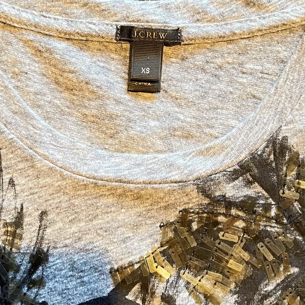 Palm Tree Graphic Tee With Sequins | J Crew - Picture 5 of 6
